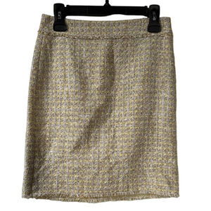 Ann Taylor Yellow Blend Tweed Skirt